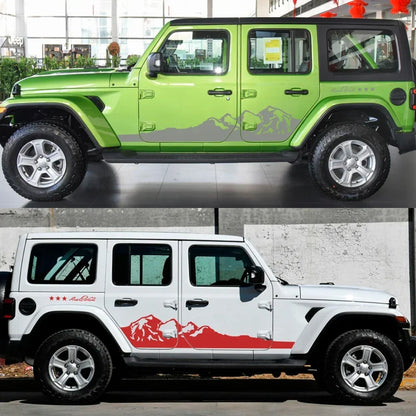 Door Side Vinyl Film Decal for Jeep Wrangler Unlimited Sport / Rubicon 392 / Gladiator | 2-Piece Sticker - 200000182:94# Blue-200000182:175#Yellow-200000182:10# Red-200000182:29#White-200000182:350852# Orange-  DRIVEN - 4