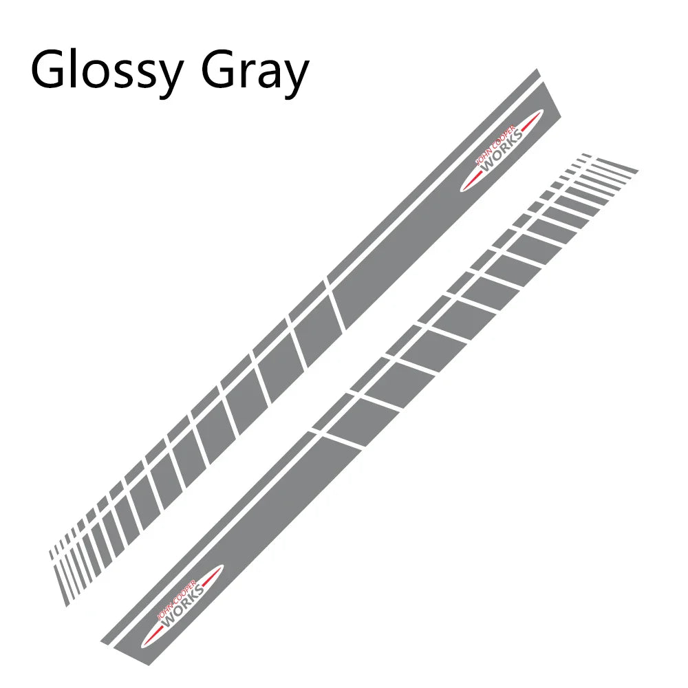 JCW Door Side Skirt Stripe Decal for Mini Cooper | 2-Piece Vinyl Decoration Kit - 200000182:193#Glossy Black-200000182:29#Glossy White-200000182:691#Glossy Gray-200000182:10#Glossy Red-200000182:366#Glossy Yellow-  DRIVEN - 7