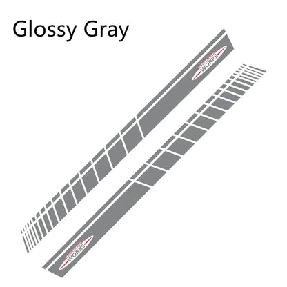 JCW Door Side Skirt Stripe Decal for Mini Cooper | 2-Piece Vinyl Decoration Kit - 200000182:193#Glossy Black-200000182:29#Glossy White-200000182:691#Glossy Gray-200000182:10#Glossy Red-200000182:366#Glossy Yellow-  DRIVEN - 7