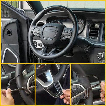 Steering Wheel Decoration Cover Trim Sticker for Dodge Challenger / Charger / Durango | OXILAM