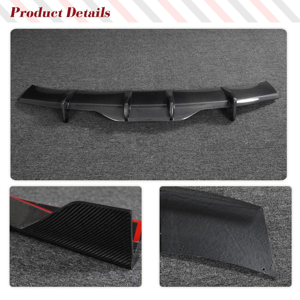 Real Carbon Fiber Rear Canard Diffuser Lip Body Kit for Tesla Model S Plaid (2021–2023) - <none>-  DRIVEN - 5