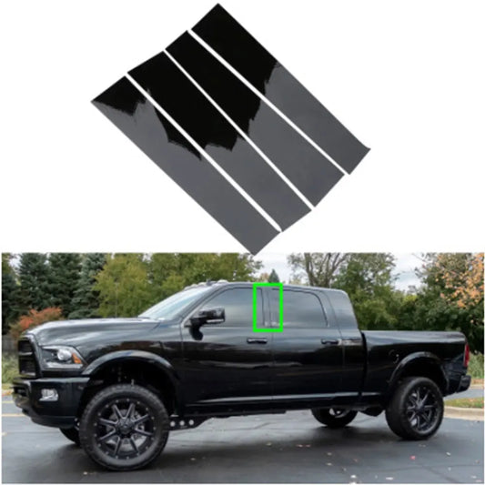 Gloss Black Pillar Post Trim Cover – Dodge Ram 1500 2500 3500 (2009–2018) - 200000182:193#4 pieces-  DRIVEN - 1