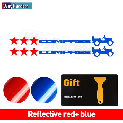 Jeep Compass Willy Edition Star Decal Kit – Reflective Vinyl | Hood, Trunk & Door Pillar (2 Pcs) - 200000182:175#Yellow and white-200000182:366#Yellow and black-200000182:496#Yellow and blue-200000182:173#Yellow and red-200000182:691#Red and blue-  DRIVEN - 9