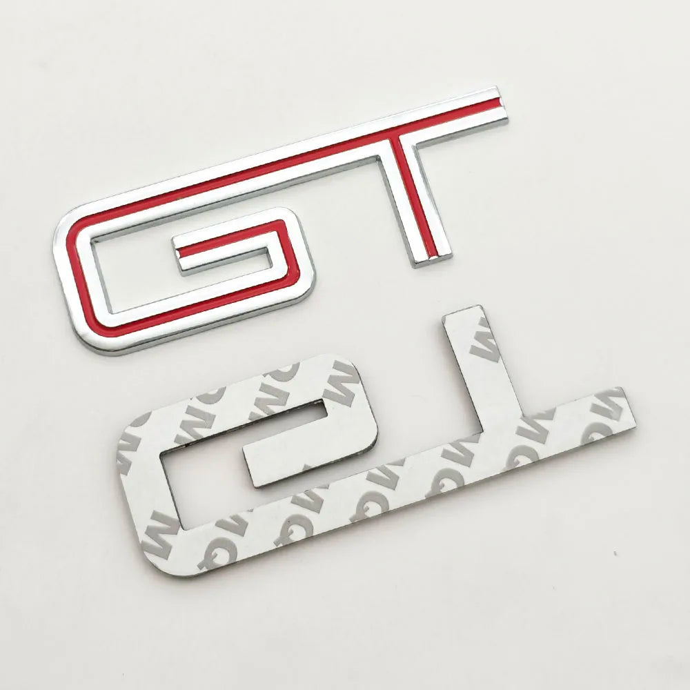3D Chrome Metal GT Logo Trunk Badge | Ford F-150 / Mustang / Explorer / Ranger Decal - 200000182:691#Chrome Black-200000182:29#Black Red-200000182:193#Chrome Red-  DRIVEN - 2