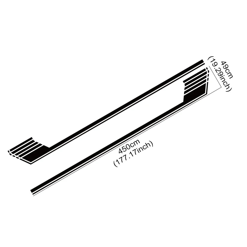 Long Side Door Skirt Stripe Decal for Ford F-150 Raptor | Self-Adhesive Vinyl Kit - 200000182:193#Glossy Black-200000182:29#Glossy White-200000182:691#Glossy Gray-200000182:10#Glossy Red-200000182:173#Matt Black-  DRIVEN - 5