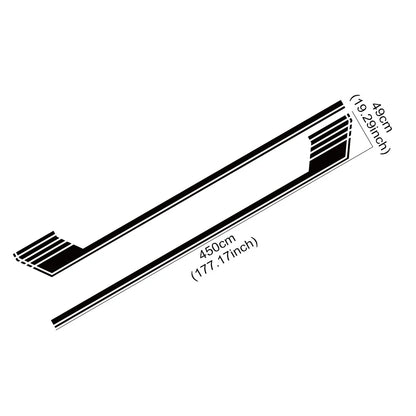 Long Side Door Skirt Stripe Decal for Ford F-150 Raptor | Self-Adhesive Vinyl Kit - 200000182:193#Glossy Black-200000182:29#Glossy White-200000182:691#Glossy Gray-200000182:10#Glossy Red-200000182:173#Matt Black-  DRIVEN - 5