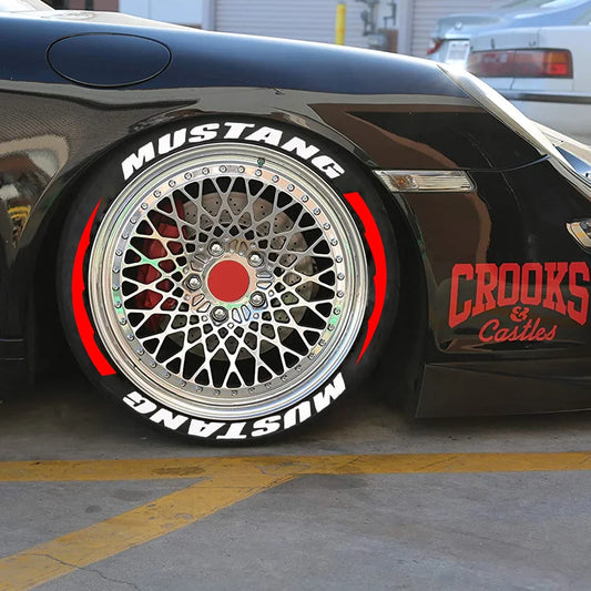 Mustang Tire Lettering Sticker | 3D Waterproof Separated Letter Sidewall Decal - 200000182:10#8 MUST stripes W-  DRIVEN - 2