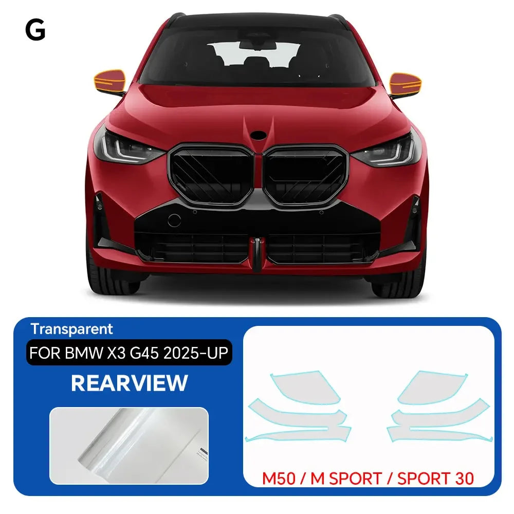 Precut PPF for BMW X3 G45 / M50 / M Sport (2025+) | TPU Headlight, Mirror & Pillar Protection - 200000182:29#Rearview Film;355:203282823#With Tools;5:200000990#Transparent Film-200000182:193#Headlight Film;355:203282823#With Tools;5:200000990#Transparent Film-200000182:691#B C Pillars;355:203282823#With Tools;5:200000990#Transparent Film-  DRIVEN - 7