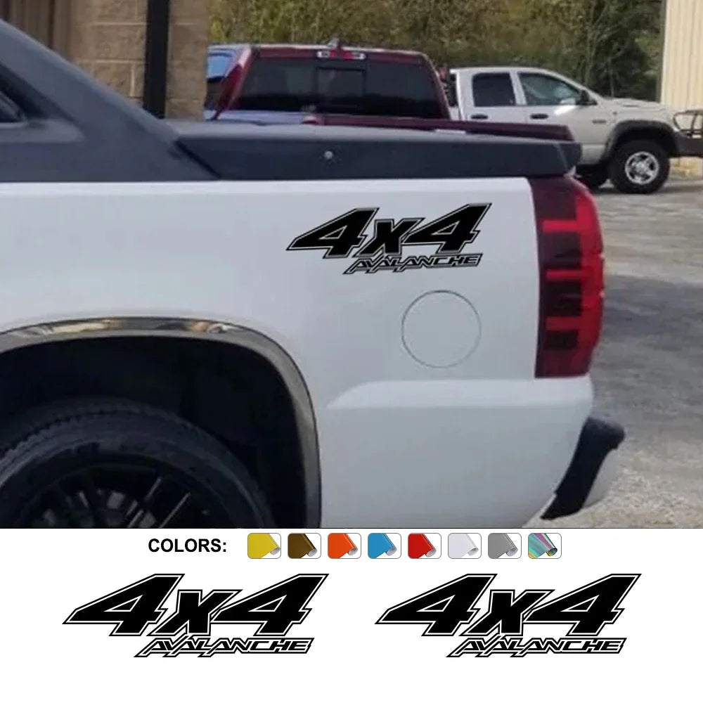 4x4 Rear Bed Side Decal for Chevrolet Avalanche | Pickup Truck Vinyl Graphic Sticker - 200000182:350853#Matt Silver-200000182:350850#Matt Gold-200000182:200004890#Matt Black-200000182:200006152#Colorful Laser-200000182:771#Carbon Fiber-  DRIVEN - 1