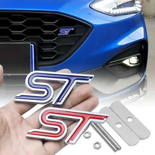 Aluminum Alloy ST Emblem | Grille, Body & Trunk Sticker for Ford ST Models - 200000182:193#Silver blue sticker-  DRIVEN - 1