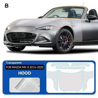Precut PPF for Mazda MX-5 Miata (2016–2023) | 9-Mil TPU Paint Protection Film Clear Bra - 200000182:10#Rear Trunk;5:200000990#Clear Film-200000182:175#Whole Set;5:200000990#Clear Film-200000182:193#Front;5:200000990#Clear Film-200000182:29#Hood;5:200000990#Clear Film-200000182:691#Doors;5:200000990#Clear Film-  DRIVEN - 10