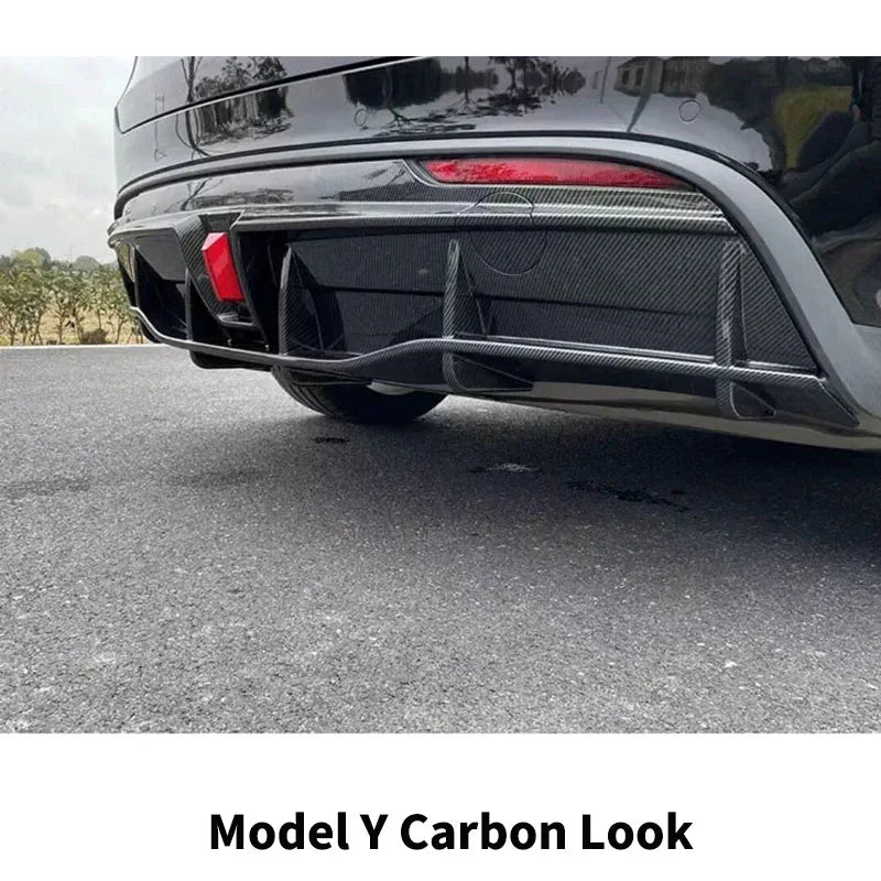 Glossy Black ABS Rear Bumper Diffuser Body Kit for Tesla Model 3 / Model Y (2016–2023) - 14:200001951#Model Y Carbon Look-14:200002130#Model Y Glossy Black-14:200003699#Model Y Matte Black-14:200004891#Model 3 Carbon Look-14:200004890#Model 3 Glossy Black-  DRIVEN - 12