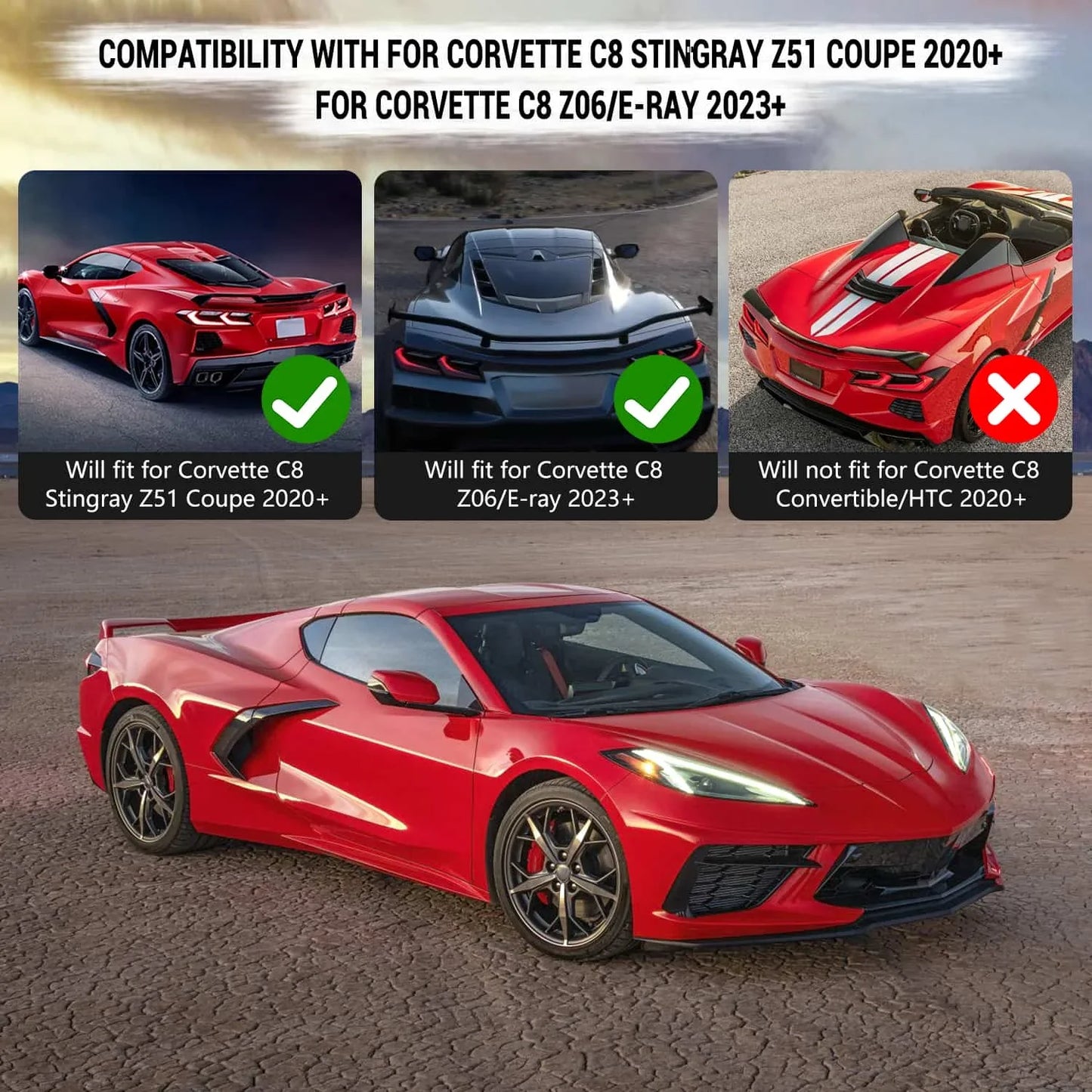 Rear Window Spoiler Cover Trim Carbon Fiber for Chevrolet Corvette C8 (2020–2025) | Lightweight