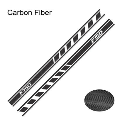 Door Side Skirt Stripe Decal for Ford F-150 Raptor | 2-Piece Pickup Truck Vinyl Graphic - 200000182:771#Carbon Fiber-200000182:29#Glossy White-200000182:691#Glossy Gray-200000182:193#Glossy Black-200000182:366#Glossy Yellow-  DRIVEN - 9