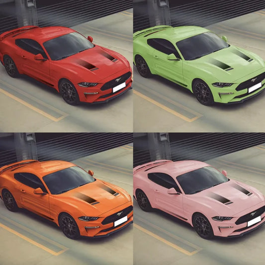 Gradient Hood Stripe & Waistline Decal for Ford Mustang (2018–2021) | Sport Modified Vinyl Graphics - 200000182:691#waistline-  DRIVEN - 1