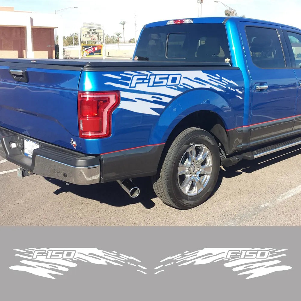 Mudslinger Side Door & Trunk Graphic Decal for Ford F-150 Raptor | Matte Vinyl Truck Sticker - 200000182:350853#Glossy Gray-200000182:350850#Glossy Black-200000182:29#Glossy Orange-200000182:350852#Glossy White-200000182:175#Glossy Blue-  DRIVEN - 1