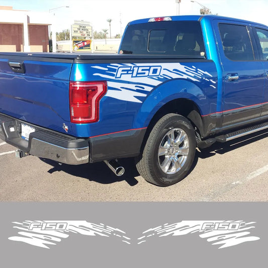 Mudslinger Side Door & Trunk Graphic Decal for Ford F-150 Raptor | Matte Vinyl Truck Sticker - 200000182:350853#Glossy Gray-  DRIVEN - 1