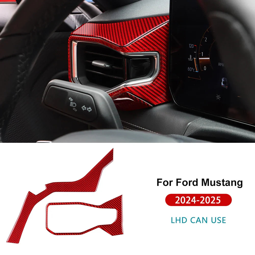 Real Soft Carbon Fiber Interior Trim for Ford Mustang GT / Dark Horse / EcoBoost (2024-2025) - 200000182:350853#Type B For LHD Black-200000182:350852#Type A For RHD Red-200000182:350850#Type A For RHD Black-200000182:350686#Type A For LHD Red-200000182:175#Type C For LHD Black-  DRIVEN - 13