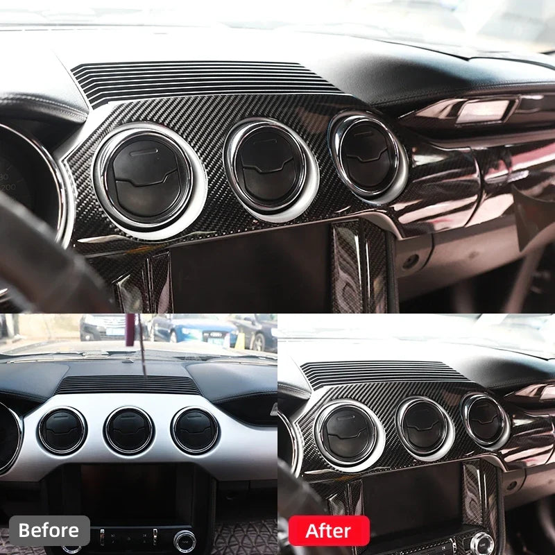 Carbon Fiber Dashboard Panel Trim for Ford Mustang GT (2015-2021) | Interior Decal Kit - 200000182:10;5:100014064#Left-hand drive-200000182:193;5:100014064#Left-hand drive-  DRIVEN - 4
