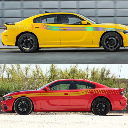 Sport Stripe Waistline Decal for Dodge Charger | Vinyl Film Styling Body Sticker - 200000182:350852#Glossy Orange-200000182:10#Glossy Red-200000182:175#Glossy Blue-200000182:366#Glossy Yellow-200000182:193#Glossy Black-  DRIVEN - 4
