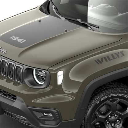 1941 Heritage-Style Hood Scoop Decal for Jeep Renegade (2016–2025) | Precut Vinyl Graphics - 200000182:193#A-200000182:29#B-200000182:691#C-200000182:350852#D-  DRIVEN - 2