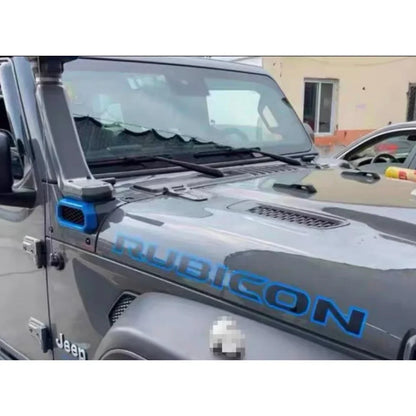 Rubicon Hood Letter Graphic Badge Emblem for Jeep Wrangler JL / JK | 2-Piece Vinyl Decal - 14:193#J0258-black-14:350852#J0258-orange-14:173#J0258-blue-14:10#J0258-red-  DRIVEN - 4