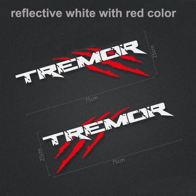 Off-Road Mountain Scratch Bedside Decal for Ford F-150 Tremor / Ranger / F-250 / F-350 | Orange Vinyl Pair - 200000182:193#A-200000182:29#B-200000182:691#c-200000182:350686#d-200000182:496#e-  DRIVEN - 10