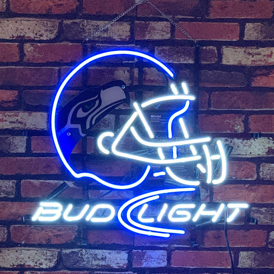 Seattle Seahawks Helmet Bud Light Neon Signs - ME214-  DRIVEN - 1