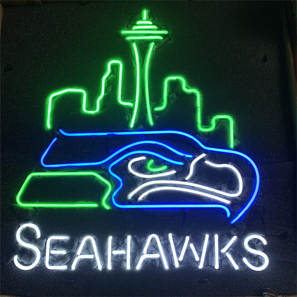 Seattle Skyline Seahawks Logo Neon Signs Light - ME474-  DRIVEN - 2