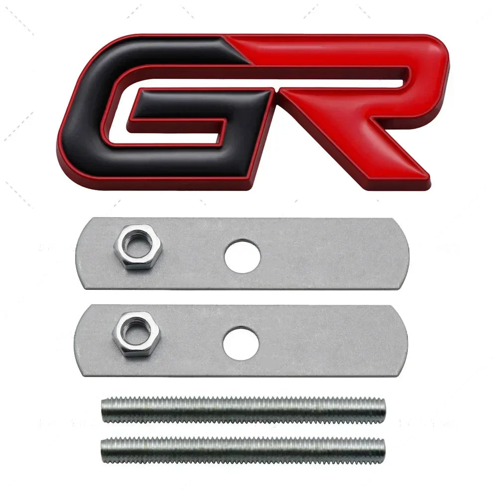 GR Logo Front Grille Emblem Sticker for Toyota Land Cruiser / Yaris / Camry / Vios | Gazoo Racing Badge