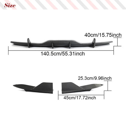 Real Carbon Fiber Rear Canard Diffuser Lip Body Kit for Tesla Model S Plaid (2021–2023) - <none>-  DRIVEN - 6