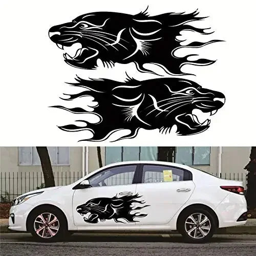 Dodge Challenger Hellcat Vintage Running Cat Tribal Tattoo Door Decal – Vinyl Graphic | 7 Designs, Left / Right / Both Sides - 200000182:350852#007;5:100014064#both side-200000182:350852#007;5:361386#right side-200000182:350852#007;5:203611026#left side-200000182:10#003;5:100014064#both side-200000182:29#002;5:203611026#left side-  DRIVEN - 11