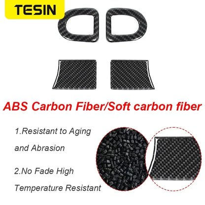 Carbon Fiber Grain Interior & Exterior Decoration Sticker for Ford Mustang (2009-2014) | Kit - 200000182:200013901#Door lock pin ring-200000182:202530813#Front fog lamp decor-200000182:200006158#Dashboard Panel-200000182:40808150#Headlight switch-200000182:200003699#Start key socket-  DRIVEN - 3