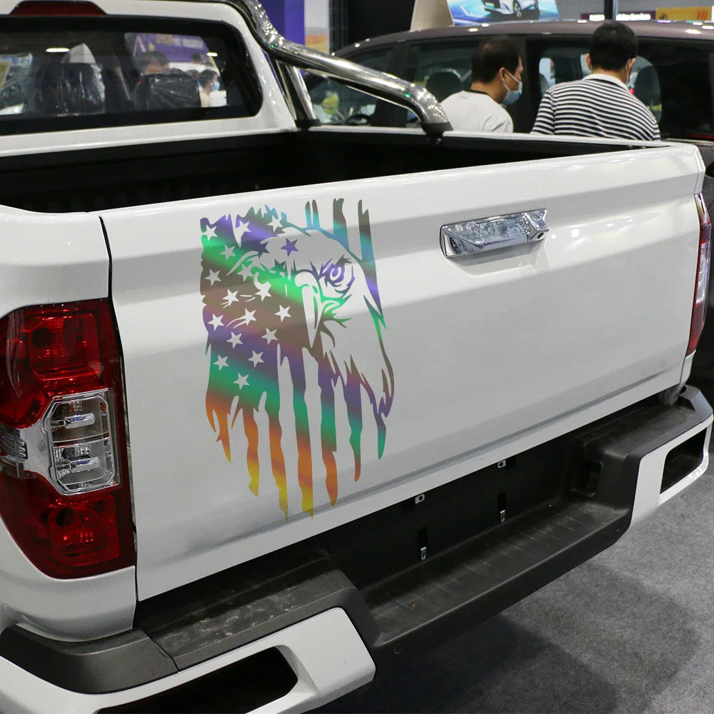 American Bald Eagle Flag Tailgate Decal – Pickup Truck Vinyl Sticker | Ford F-150, Tacoma, Hilux, D-Max, Dodge Ram - 200000182:350852#Glossy Orange;5:361385#50x30cm-200000182:350852#Glossy Orange;5:200000990#40x24cm-200000182:366#Glossy Yellow;5:361385#50x30cm-200000182:366#Glossy Yellow;5:200000990#40x24cm-200000182:691#Glossy Gray;5:361385#50x30cm-  DRIVEN - 2