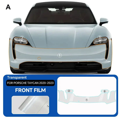 Precut PPF for Porsche Taycan (2020–2023) | 9-Mil TPU Paint Protection Film Clear Bra - 200000182:350853#Rear Trunk;5:200000990#Clear Film-200000182:350850#Hood;5:200000990#Clear Film-200000182:350686#Front;5:200000990#Clear Film-200000182:350852#Doors;5:200000990#Clear Film-200000182:10#Whole Set;5:200000990#Clear Film-  DRIVEN - 9