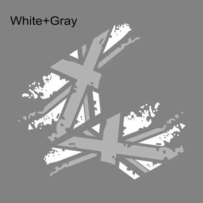 Union Jack Door Side Stripe Decal | 2-Piece British Flag Auto Body Vinyl Sticker - 200000182:366#Black Gold-200000182:175#White Gold-200000182:193#Black Red-200000182:10#White Gray-200000182:350852#Gold Silver-  DRIVEN - 8
