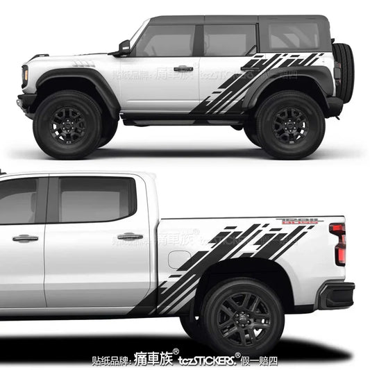 Body & Hood Sport Decoration Vinyl Decal Kit for Ford Bronco | KK Film Wrap - 200000182:193#A-  DRIVEN - 2