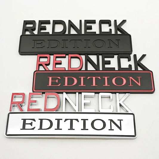 Universal Redneck Edition Emblem Badge | Ford F-150 / Silverado / RAM / Toyota / Jeep Trucks - 200000182:193#Silver Black-  DRIVEN - 2