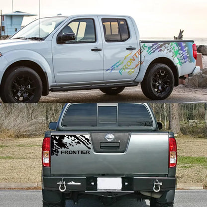Pro-4X Splash Grunge Body Side Decal for Nissan Frontier NP300 | 3-Piece Matte Vinyl Kit - 200000182:496#Colorful Laser-200000182:366#Matt Silver-200000182:771#Carbon Fiber-200000182:691#Matt Black-200000182:350852#Glossy White-  DRIVEN - 4