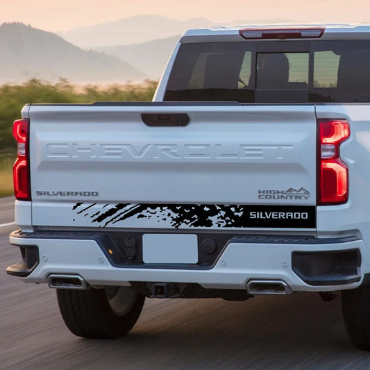 Back Door & Tailgate Vinyl Decal for Chevrolet Silverado 1500 / 2500HD / Z71 | Splash Style Truck Sticker - 200000182:350853#Carbon Fiber-  DRIVEN - 1