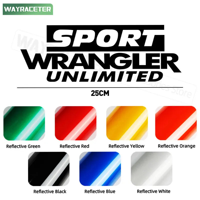 Jeep Wrangler Reflective Fender & Hood Decal – Rubicon / Unlimited / Sport | JK JL TJ YJ CJ - 200000182:193#Reflective black-200000182:29#Reflective white-200000182:350852#Reflective orange-200000182:175#Reflective green-200000182:10#Reflective red-  DRIVEN - 3