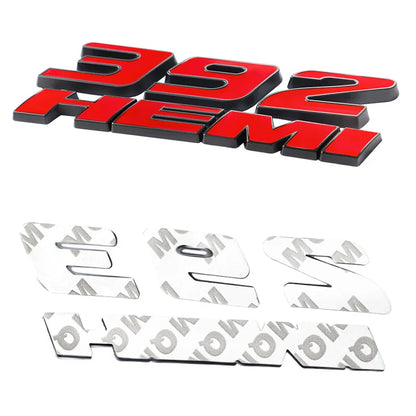 3D Metal HEMI 392 345 Emblem Badge Sticker for Dodge Charger / RAM 1500 / Journey / Caliber - 200000182:691#Black-200000182:10#Silver Red Black-200000182:200013901#Red Black-200000182:200006152#Red-200000182:350850#Silver Red White-  DRIVEN - 4