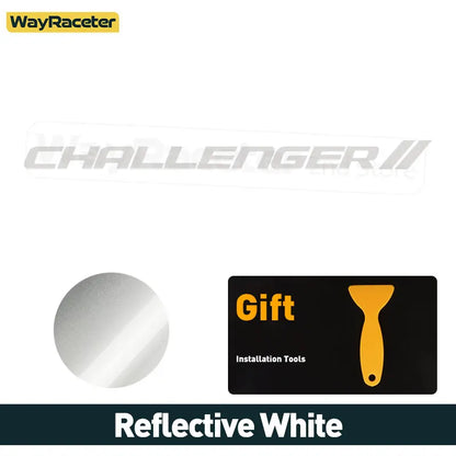 Dodge Challenger Reflective Front Windshield Vinyl Decal – Windscreen Sticker | Hellcat, SRT, Demon | 12 Colors - 200000182:496#Reflective yellow-200000182:350686#Reflective blue-200000182:1052#Reflective green-200000182:350850#Reflective orange-200000182:350852#Red and green-  DRIVEN - 17