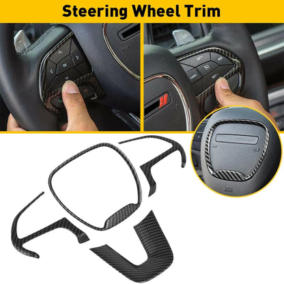 Steering Wheel Decoration Cover Trim Sticker for Dodge Challenger / Charger / Durango | OXILAM