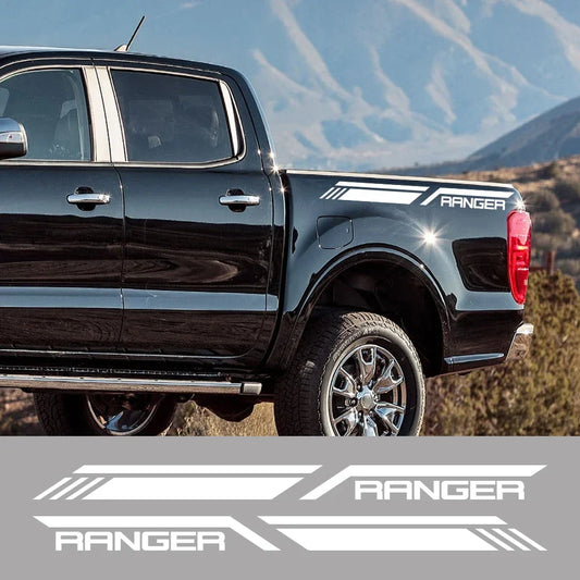 Side Stripe Decal for Ford Ranger Raptor T6 / XLT / T7 / T8 | Pickup Bed Vinyl Graphic - 200000182:691#Glossy Gray-  DRIVEN - 2