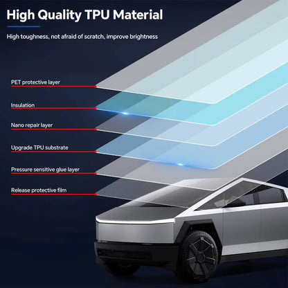 Precut Clear PPF for Tesla Cybertruck (2024–2026) | TPU Anti-Scratch Paint Protection Film - 200000182:193#Front;5:361385#Matte Clear Film-200000182:29#Hood;5:361385#Matte Clear Film-200000182:691#Doors;5:361385#Matte Clear Film-200000182:10#Rear Side;5:361385#Matte Clear Film-200000182:175#Fender;5:200000990#Glossy Clear Film-  DRIVEN - 5