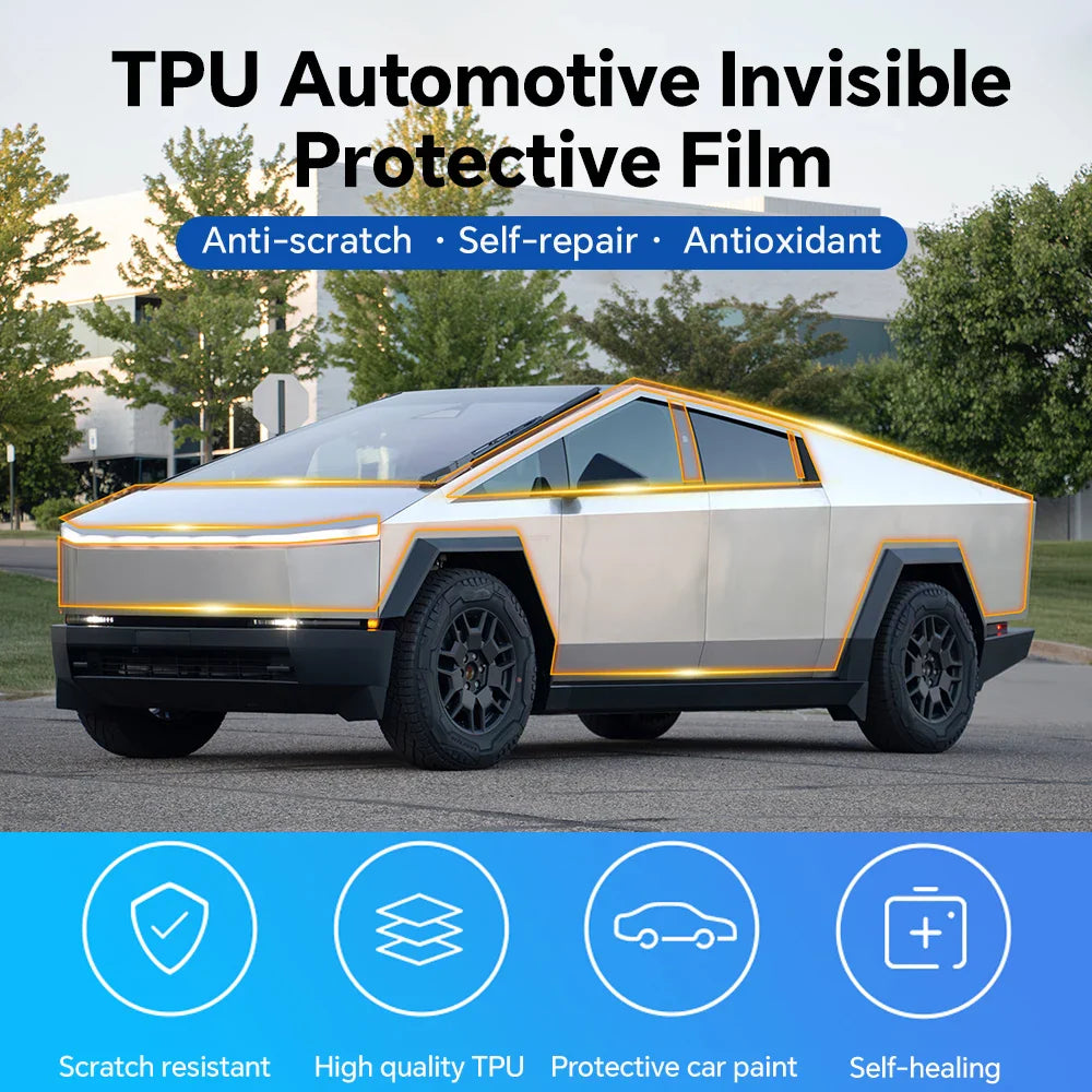 Precut Clear PPF for Tesla Cybertruck (2024–2026) | TPU Anti-Scratch Paint Protection Film - 200000182:193#Front;5:361385#Matte Clear Film-200000182:29#Hood;5:361385#Matte Clear Film-200000182:691#Doors;5:361385#Matte Clear Film-200000182:10#Rear Side;5:361385#Matte Clear Film-200000182:175#Fender;5:200000990#Glossy Clear Film-  DRIVEN - 4