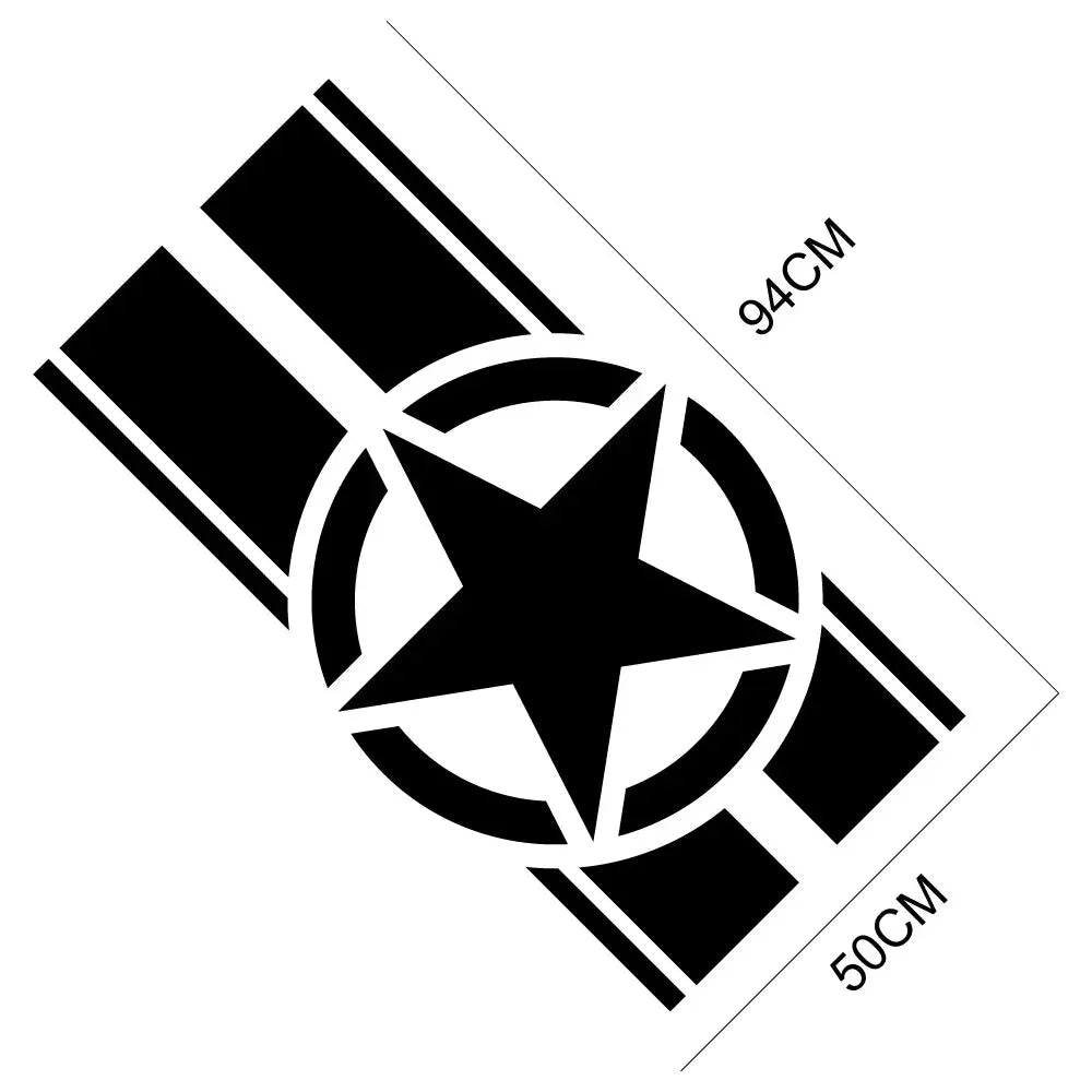 Jeep Hood Cover Decal – Pentagram Star Vinyl Sticker | Wrangler JK JL TJ, Renegade, Patriot, Trailhawk, Rubicon - 200000182:350852#Glossy White-200000182:350850#Glossy Black-200000182:10#Glossy Red-200000182:350853#Glossy Gray-200000182:771#Matt Gold-  DRIVEN - 5