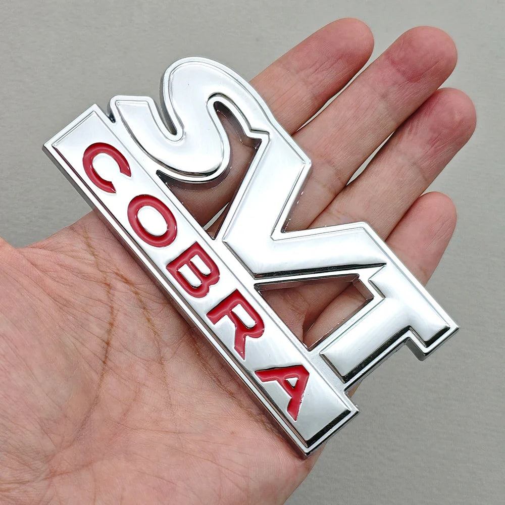 3D Metal SVT Cobra Badge Emblem | Grille & Trunk Sticker for Ford Mustang - 200000182:193#Grill Chrome-200000182:29#Grill Black-200000182:691#Sticker Chrome-200000182:10#Sticker Black-  DRIVEN - 4