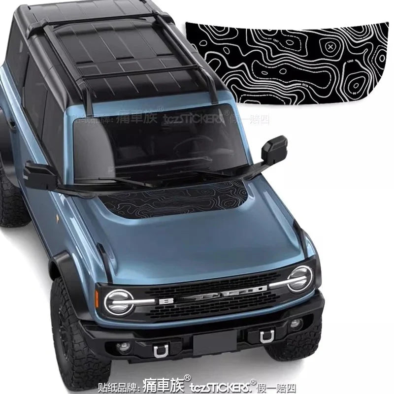 Hood Sporty Fashionable Professional Vinyl Kit for Ford Bronco | PVC Appearance Wrap - 200000182:193#A-200000182:29#B-200000182:691#C-200000182:10#D-200000182:350852#E-  DRIVEN - 4